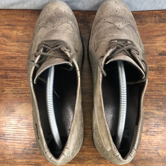 Mephisto Men's‎ Size 10 Oxford Gray Suede Leather Taupe Shoes Lace Up - Picture 4 of 10